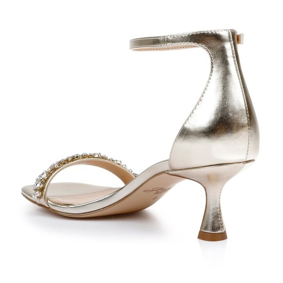 Brand New - Jewel Badgley Mischka womens Angel Sassy Kitten Heel Light Gold - 10 - Picture 3 of 5